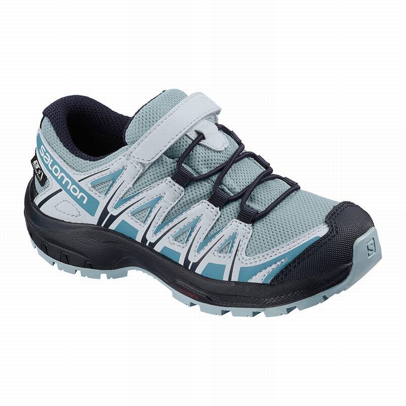 Salomon Israel XA PRO 3D CSWP K - Kids Trail Running Shoes - Grey Blue (WXRZ-61834)